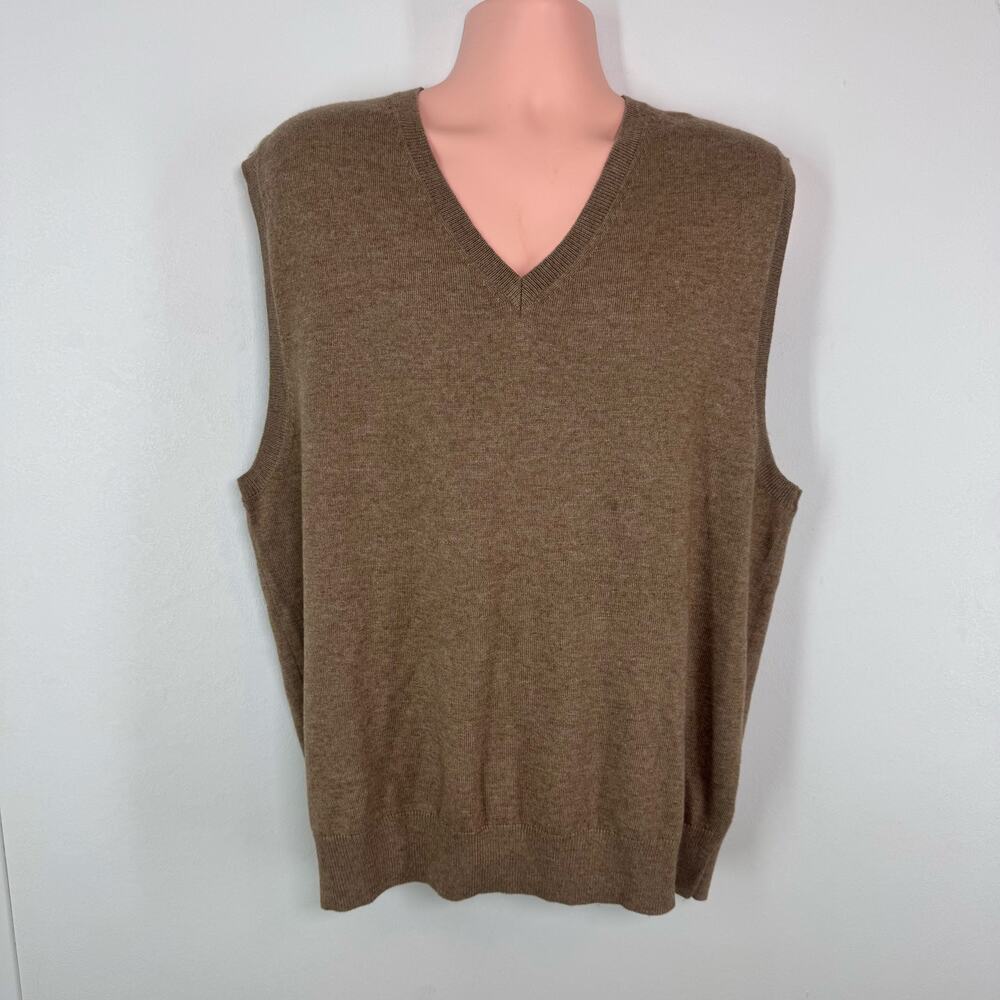 NWT Kallspin Men’s XL Cashmere Wool Blend Relax Fit Vest Knit V-Neck Sweater